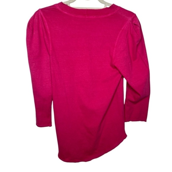 FREE PEOPLE Clover Puff Shoulder Top In Rose Hypnotic - Picture 3 of 6